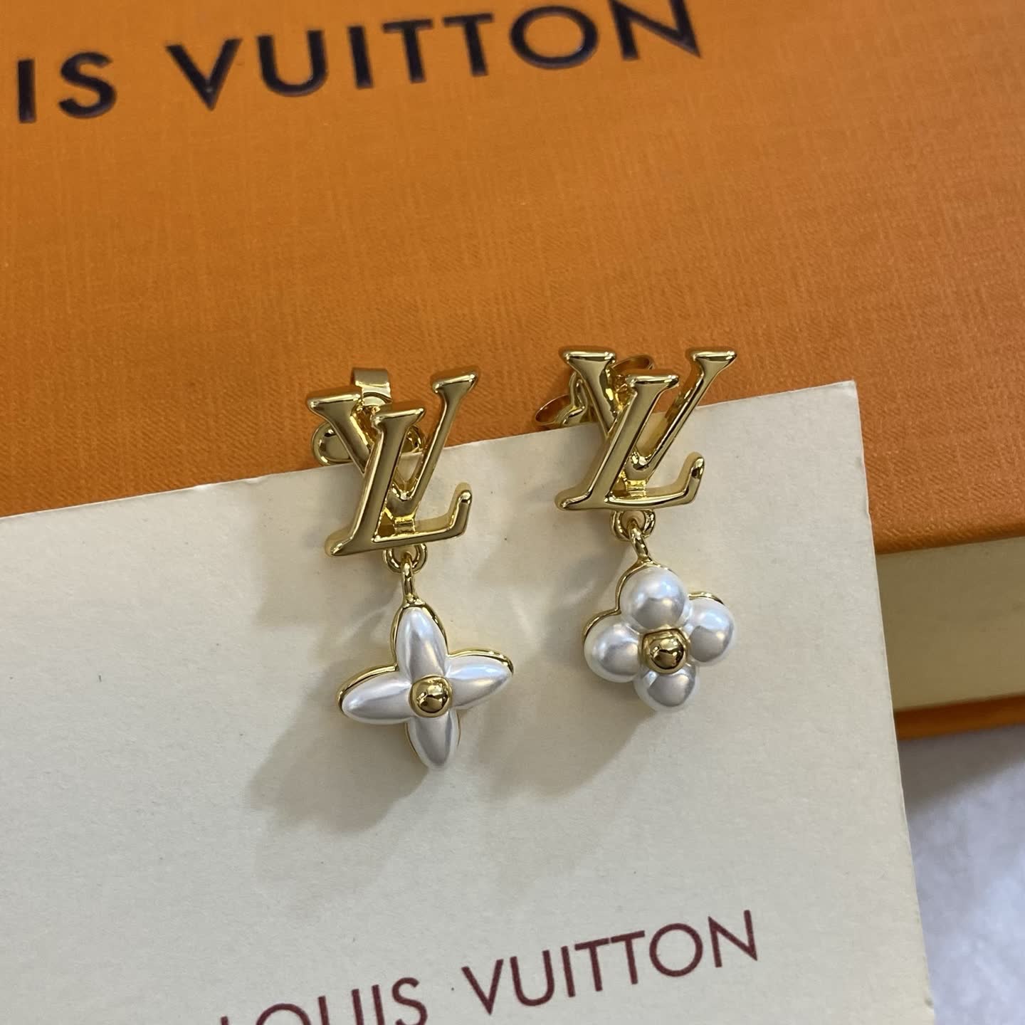 Louis Vuitton Gold Monogram Earrings